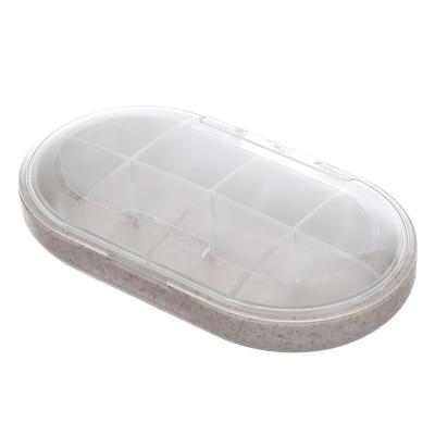 China Custom Logo Mini Travel Plastic 7 Day Weekly Pill Organizer Box 12.5*6.5*2.5cm for sale