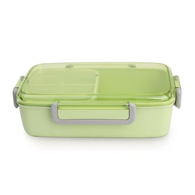 China Eco Friendly Bamboo Fiber Kids School Bento Lunch Box Microwavable Insulated Plastic Food Container for sale