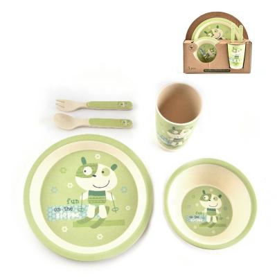 China Modern Eco Friendly Bamboo Fiber Melamine Baby Kids Dinnerware Set Dinnerware Set for sale