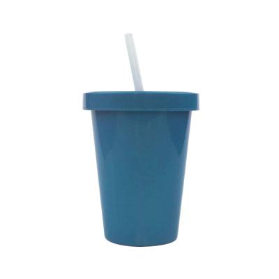 China Sustainable Custom Logo Reusable Biodegradable PLA Drinks 16oz Plastic Tumbler Cup With Lid And Straw for sale