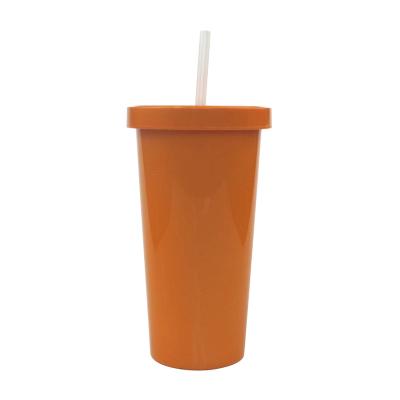 China Sustainable Custom Logo PLA Reusable Biodegradable Plastic 24 oz Drink Tumbler Cups With Lid And Straw for sale