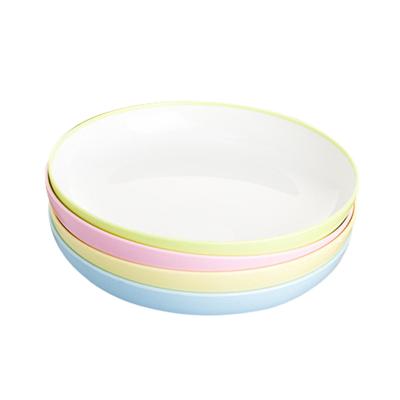 China Sustainable Custom Logo Round Biodegradable PLA Dinner Plate Plastic Dishes for sale