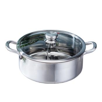 China Sustainable High Quality Stainless Steel Dual-flavor Chinese Cooking Hot Pot for sale