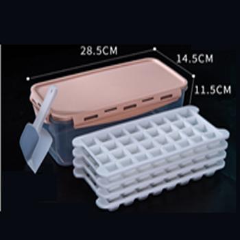 China Bar/hotel/restaurant/home 128 cavities four layers food grade silicone ice cube tray ice mold with pp storage box for sale