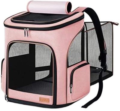 China Other Eco Pet Large Capacity Expandable Portable Airline Approved Travel Mesh Puppy Cat Carrier Backpack Breathable Pet Carrier Bag for sale