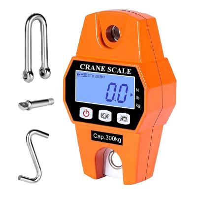 China Weighing Crane Scale Xushen Handheld Electronic 300Kg Mini Crane Scale with Hooks for Outdoor Farm Hunting Fishing (Orange) for sale