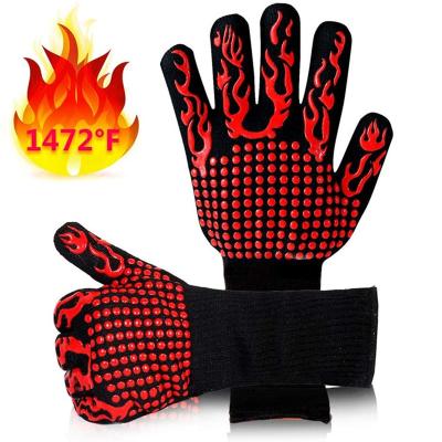 China Xushen Wholesale High Quality Kitchen Slip Silicone Dotted Heat Resistant Gloves Waterproof for BBQ Oven for sale