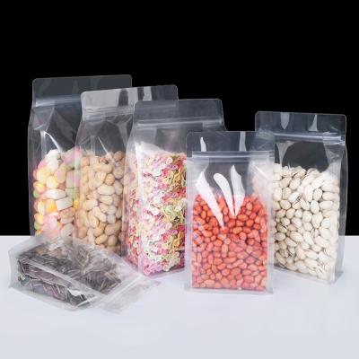 China Disposable All 12 Oz Size Box Resealable Plain Pouch Dried Food Snacks Packaging Flat Bottom Bag Pull Tab Zipper Matt White /Black for sale