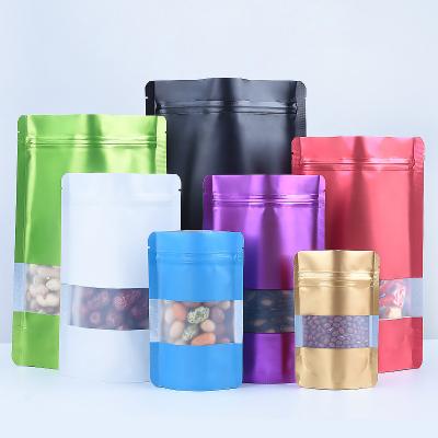 China Moisture Proof Aluminum Foil Stand Up Pouches Bakery Bags With Window Plastic Bags Zip Lock Window Foil Food Pouches Cookie Bags for sale