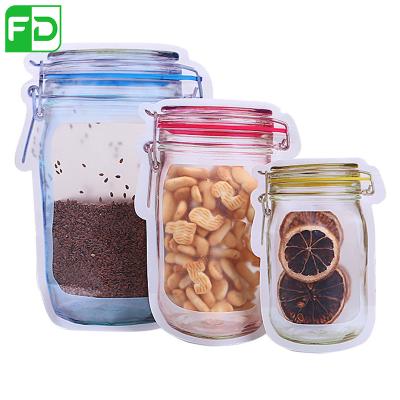 China Crash Resistance New Product Plastic Mason Jar Clear Food Storage Gusset Bag for sale