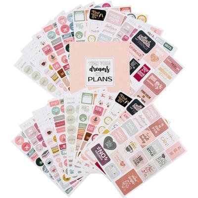 China Super Adhesive Planner Cute Stickers Stickers Book Planner Covers Kawaii Stickers Pill Bottle Label Maker Happy Printing Colorful Logo for sale