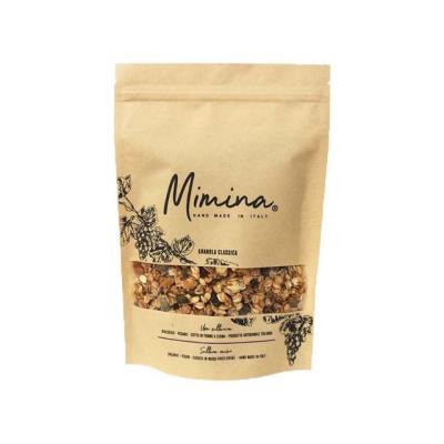 China Kraft Moisture Proof Holder Up Paper Pouch With Window Custom Printed Oatmeal Granola Cereal Packing Grocery Bag for sale