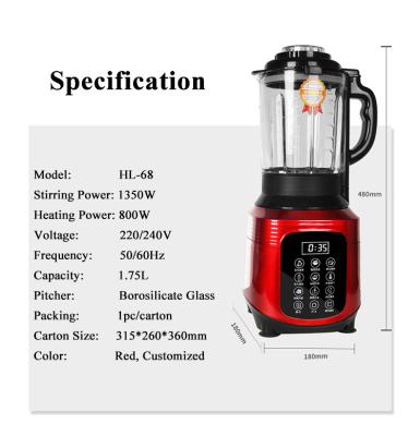 China Multifunctional 1.75L Heating Function Cooking Function High Speed ​​Blender for sale