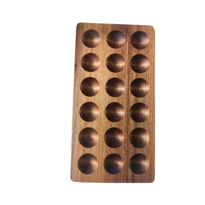 China Europe Rustic Wooden Egg Storage Disposable Acacia Egg Tray for sale