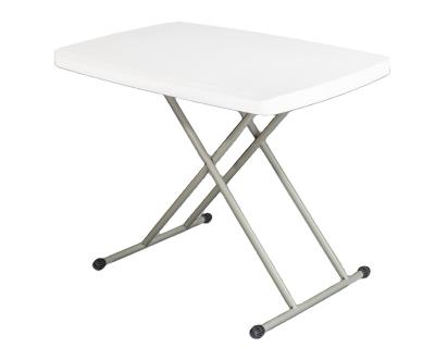 China Modern Outdoor White Furniture Small Height Adjustable Plastic Folding Table For Picnic for sale