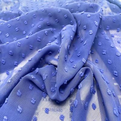 China 2022 Memory Factory Direct Selling Chiffon Knitted Dubai Jacquard Dots Home Textile 100% Polyester Fabric for sale