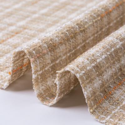 China Water resistant elegant woven glitter tweed italian fabric thickened tweed woolen fabric for garment for sale