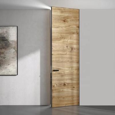 China Sound Insulation Professional China Manufacturer Frameless Secret Doors Wood Veneer Invisible Flush Wood Concealed Room Invisible Door for sale