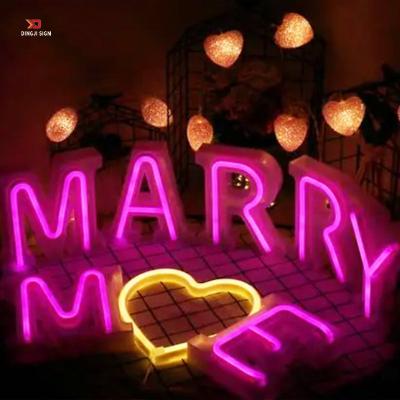 China Buildings Hot Sale Led Dream Love Heart Together Better Wedding Neon Sign for sale