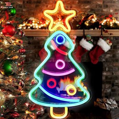 China New Building Design Merry Christmas Outdoor Indoor Decorations 12v Led Neon Lamp Christmas Neon Sign for sale