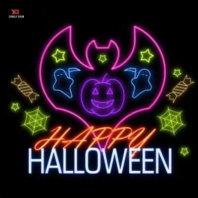 China Buildings Powered Kids Room Decoration Led Neon Signs Cute Pumpkin Halloween Night Lights Office Fall Decor for sale