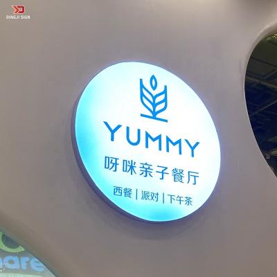 China Buildings Advertising Light Boxes Advertising Sign Board Signs Lightbox Round Shape Led Double Sided Acrylic Light Box for sale