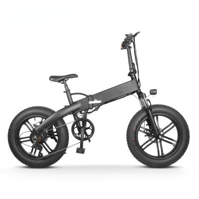 China Aluminum Alloy 36v 10.4Ah 20inch Full Tire Suspension Fat Electric Bicycle Shimano 7 Speed ​​Foldable Ebike Folding Electric Bike for sale