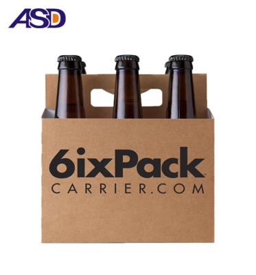 China Recycled Materials Six Pack Beer Bottle Carrier Boxes for sale