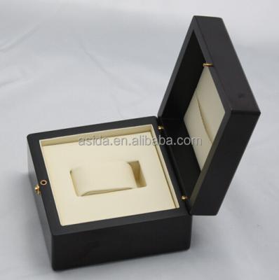 China Glossy Paint Wooden Black Simple Wooden Watch Box Watch Display Boxes for sale