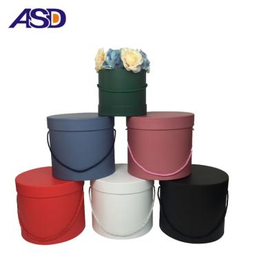 China Recycled Materials Wholesale Cardboard Newspaper Distribution Tour Flower Box, Handmade Flower Packaging Box With Lid, Cheap Custom Round Packaging Box for sale