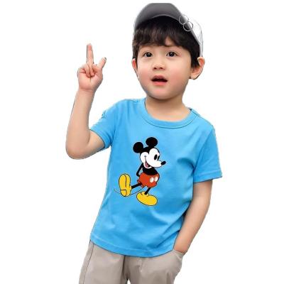 China 2022 summer new T-shirt girls and boys short-sleeved shirt breathable INS printed full cotton children's clothing for sale