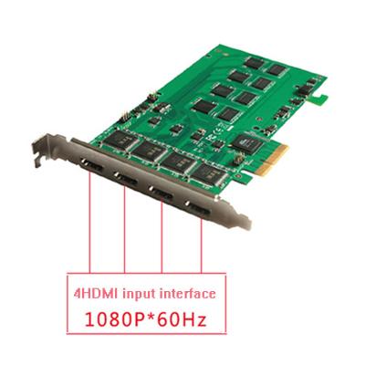 China Tarjeta de captura de vídeo HD MIx4 para PCIe con salida y transmisión de vídeo HTTP/RTMP/RTSP en venta