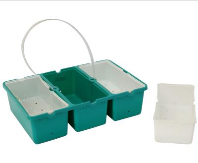 China Hot Selling PP XD3 3 Cell Seed Trays Green Plastic Vegetable Seedling Tray for sale