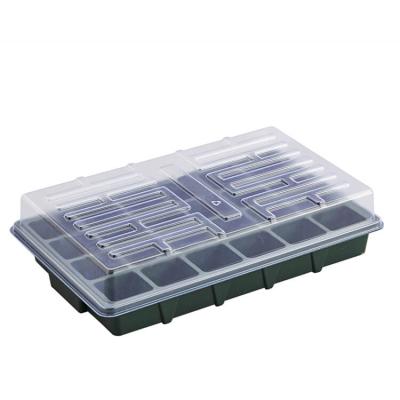 China Plastic PS 24 Cell Seedling Trays Kit Seed Starter Nursery Tray With Lid for sale