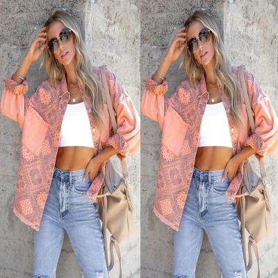 China 2023 Autumn Winter Drop Shoulder Sleeve Button Pockets Anti-Wrinkle Wholesale Denim Jean Jacket For Women for sale