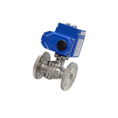 China Ball valve dn65 pn16 electric flanged ss high temperature ball valve for sale