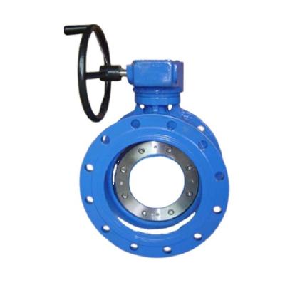 China BS EN593 resilient seated double flanged eccentric butterfly valve for sale