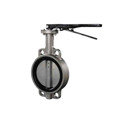 China sanitary valve sealing silicone butterfly valve with hand lever 6 inch Stainless steel with flange wafer butterfly valve for sale