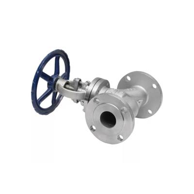 China Stainless steel hand wheel PN16 flange connection end globe valve for sale