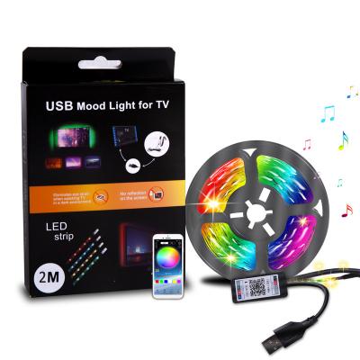 China Garden/Hotel/Office/Home/Living Room 1m 2m 3m USB Led Strip Lights 5V RGB 5050 TV Backlight Smart Color PC LED RGB Background APP Control Flexible Strip Light for sale