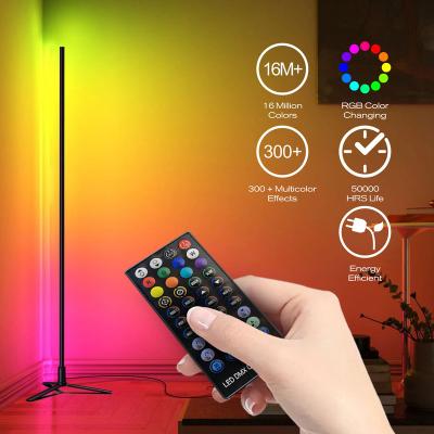 China Minimalist Drop Shipping Nordic Modern Color Changing Corner Decorative Tripod Remote Control CCT Led RGB Floor Position Lamp For Living Room for sale