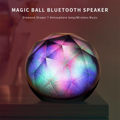 China No Mini Portable LED Colorful Magic Lighting Stereo Sound Loud Wireless TF Speaker Cards AUX Speakers. cable for computer phone for sale