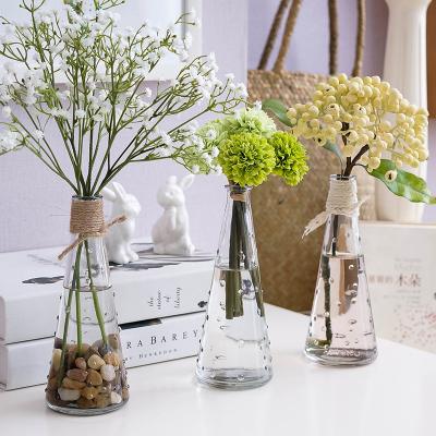 China Modern Luxury New Style Household Products 260ml Flower Vase Home Decor Clear Glass Vase For Home Decor Clear Glass Vases for sale