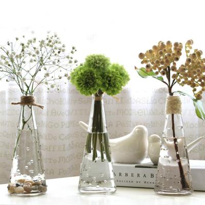 China Hot Selling Household Products 260ml Modern Conical Glass Flower Vase For Home Decor Flower Vase Nordic Luxury Decoration for sale