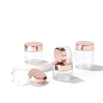 China Wholesale 5g 10g 20g 30g 50g Face Cream Cosmetic Glass Jar Clear Glass Jar For Cosmetic for sale