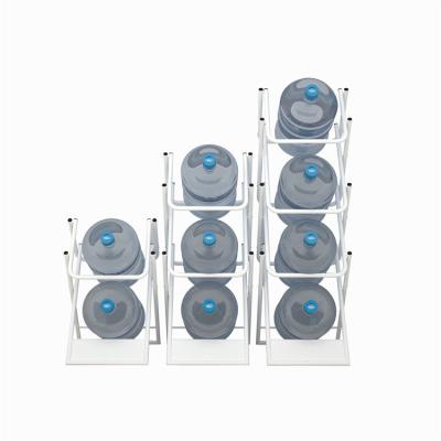 China Double Sided Stacking Water Racks Folding Gallon Bottle Rack Customized Logo Strong Detachable Four Tiers 5 Gallon Racks And Storage Racks for sale