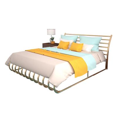 China Foldable modern soft frame double bed frame multifunctional metal frame people living room hotel bedroom for sale