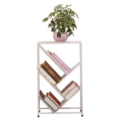 China Style 4 Tier Ladder Large Storage Capacity Contemporary Nordic Modern Bookcase Multifunctional Household Shelf For Storage Metal White for sale