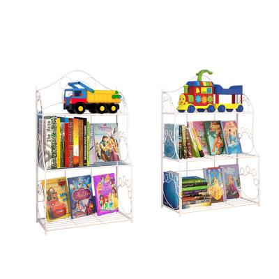 China Kids Iron Metal Foldable Modern Exhibition Book Shelves 4 Layers Display Available Book Shelves for sale