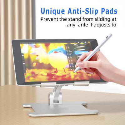 China Adjustable Adjustable Tablet Stand Phone Holder With Heavy Duty Heavy Base Phone Holder Aluminum Smart Folding Stands 2021 for sale